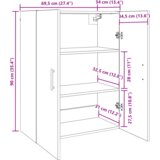 vidaXL Stenska omara Črni hrast 69,5 x 34 x 90 cm Konstruiran les | Shoptok.si