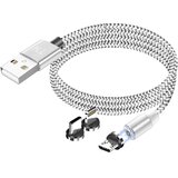 AVIZAR Magnetni kabel 3-v-1 USB-C / Lightning / Micro-USB na USB-A 1m, Srebrna, (5000191819) | Shoptok.si