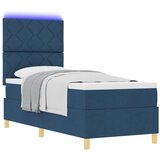  LED Box Spring Krevet s uzglavljem Plava 80 x 200 cm tkanina | shoptok.hr