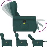  Električni masažni naslonjač od tkanine tamnozeleni | shoptok.hr