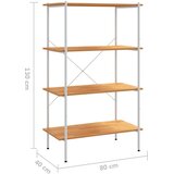 Police s 4 razine bijele i boja hrasta 80 x 40 x 130 cm | shoptok.hr