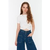 Trendyol White Tie Detailed Crop Knitted Blouse | ePonuda.com