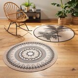 Douceur d intérieur Črna/bež pralna okrogla preproga ø 120 cm Tropic – | Shoptok.si