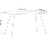 MID.YOU Pisalna Miza Salia, Bela, Barva Hrasta, 138x50cm | Shoptok.si