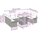  Set od 10 dijelova vrtnih kauča s jastučićima crni poli ratan | shoptok.hr