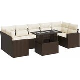  8-dijelni set vrtnih sofa s jastucima smeđi od poliratana | shoptok.hr