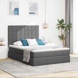 vidaXL postelja s shranjevanjem temno siva 140 x 200 cm umjetno usnje | Shoptok.si
