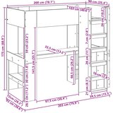  Okvir kreveta na kat s stolom Dimljeni hrast 90 x 200 cm | shoptok.hr