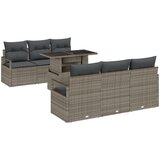 vidaXL Set sofe za vrt od 7 dijelova s jastučićima – siva poli ratan, 2-sjedna vrtna sofa s jastučićima – siva poli ratan Cijene