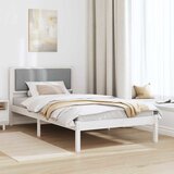  Krevetni okvir s tapiciranim uzglavljem Svijetlo siva Bijela 100 x 200 cm | shoptok.hr