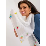 Fashion Hunters White women's scarf with cotton