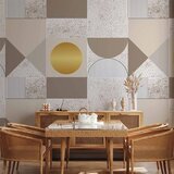  Foto tapeta - Beige and Gold Geometric Pattern 500x350 Vodootporna | shoptok.hr