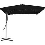  Vrtni suncobran s čeličnim stupom crni 250 x 250 x 230 cm | shoptok.hr