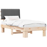  Krevetni okvir s tapiciranim uzglavljem Tamno siva 100 x 200 cm | shoptok.hr