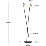 Kave Home Črna/v zlati barvi stoječa svetilka s kovinskim senčilom (višina 152 cm) Clemence – | Shoptok.si