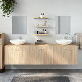  The Living Store Kopalniška garnitura 6-delna hrast inženirski les - Komplet Kopalniškega Pohištva, (21445476) | Shoptok.si