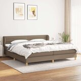  Box spring postelja z vzmetnico taupe 200x200 cm blago Cene