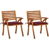 Maison Chic Vrtni jedilni stoli - Stol za vrt z blazinami 2 kosa trden akacijev les JS393, (21877237) | Shoptok.si