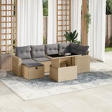 vidaXL 7-dijelni set vrtnih sofa od poliratana s jastucima bež | shoptok.hr