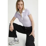 Tommy Jeans Polo ženski, vijolična barva, DW0DW17225