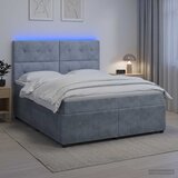  LED okvir za krevet s madracem Tamnosiva 140 x 190 cm Baršun | shoptok.hr