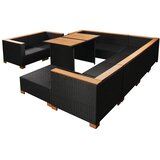  10-dijelna vrtna garnitura od poliratana s jastucima crna | shoptok.hr