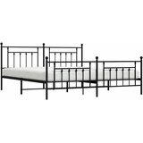  Metalni okvir kreveta uzglavlje i podnožje crni 193x203 cm | shoptok.hr