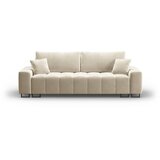 Cosmopolitan Design Bež žametna raztegljiva sedežna garnitura s prostorom za shranjevanje 250 cm Wicklow – | Shoptok.si