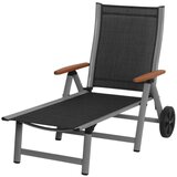 Sun Garden Crna metalna vrtna ležaljka Ass Comfort - Cijene