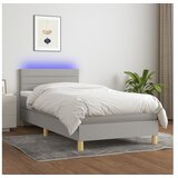  Box spring s madracem LED svjetlosivi 90x200 cm tkanina | shoptok.hr
