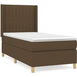vidaXL Box spring postelja z vzmetnico temno rjava 90x200 cm blago, (20899952) Cene