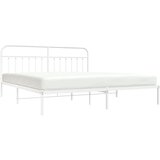 vidaXL Metalni okvir za krevet s uzglavljem bijeli 193x203 cm | shoptok.hr