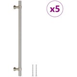  Ručke za ormarić 5 kom srebrne 224 mm od nehrđajućeg čelika | shoptok.hr