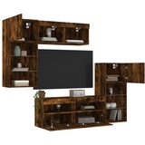  5-dijelni zidni TV elementi s LED svjetlima boja hrasta drveni | shoptok.hr