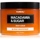 KUNDAL Macadamia & Sugar Body Scrub Pink Grapefruit nežni piling za telo s pomirjajočim učinkom 550 g Cene