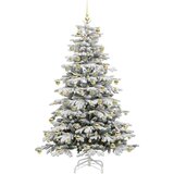 vidaXL Umetno Zložljivo Božično Drevo Bela 210 cm PE in PVC | Shoptok.si
