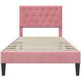  Krevetna konstrukcija s uzglavljem Ružičasta 90 x 200 cm Baršun | shoptok.hr