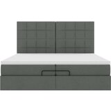 vidaXL Otomanski posteljni okvir z vzmetnicami siv 200x200 cm blago | Shoptok.si