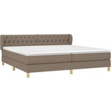  Krevet s oprugama i madracem smeđesivi 200x200 cm od tkanine | shoptok.hr