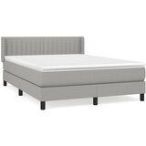 Maison Chic Box spring posteljni - Vzmetna postelja z vzmetnico svetlo siv 140x190 cm blago SL19950, (21893286) | Shoptok.si