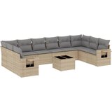 Maison Chic Seti vrtnega pohištva - Vrtna garnitura - Vrtni pohištvo set 11-delna z blazinami bež poli ratan, (21809827) | Shoptok.si