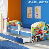  Dječji krevet ACMA s motivom, bočna plava + ladica 180x80 cm 45-mehanicar | shoptok.hr