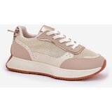 Boto Ladies Sports Shoes With Mesh On Platform Beige Poova | Shoptok.si