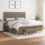 Maison Chic Box spring postelja - Vzmetna postelja z vzmetnico taupe 180x200 cm blago SL20888, (21880735) | Shoptok.si