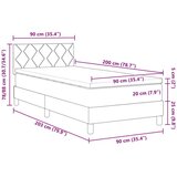  Postelja z vzmetnico z vzmetnico Temno rjava 90 x 200 cm blago, (5000127489) | Shoptok.si