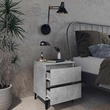  Noćni ormarići 2 kom boja betona 40x35x50 cm konstruirano drvo Siva | Shoptok.si