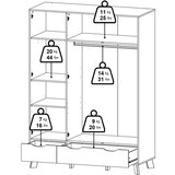 Tvilum Bela/v naravni barvi garderobna omara v hrastovem dekorju z ogledalom 147x201x58 cm Ikast – | Shoptok.si
