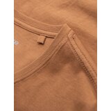Ombre Men's BASIC classic cotton T-shirt with a v-neck - brown | Shoptok.si
