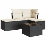 Maison Chic Seti vrtnega pohištva - Vrtna garnitura - Vrtni pohištvo set 5-delna z blazinami črn poli ratan, (21819663) | Shoptok.si