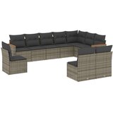  10-dijelni set vrtnih sofa od poliratana s jastucima sivi | shoptok.hr